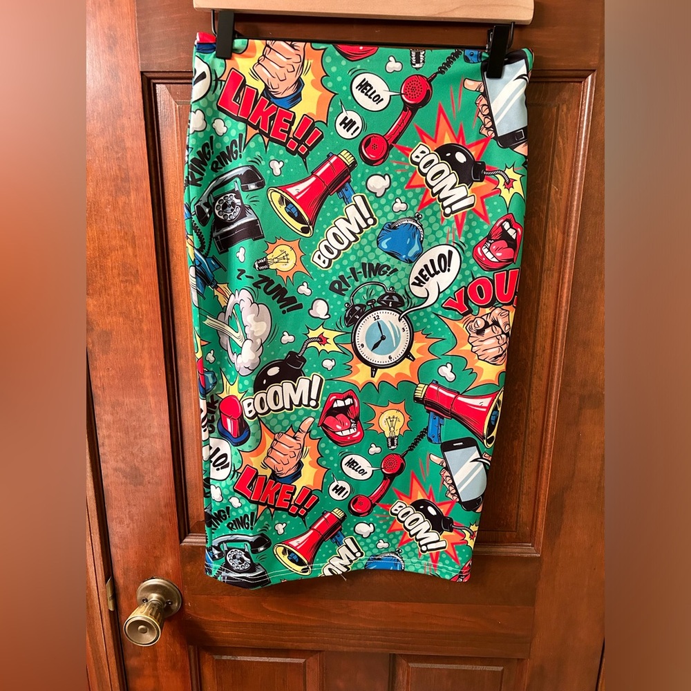 GRETTA BELLA NWT Pop Art Pencil skirt. No size tag.